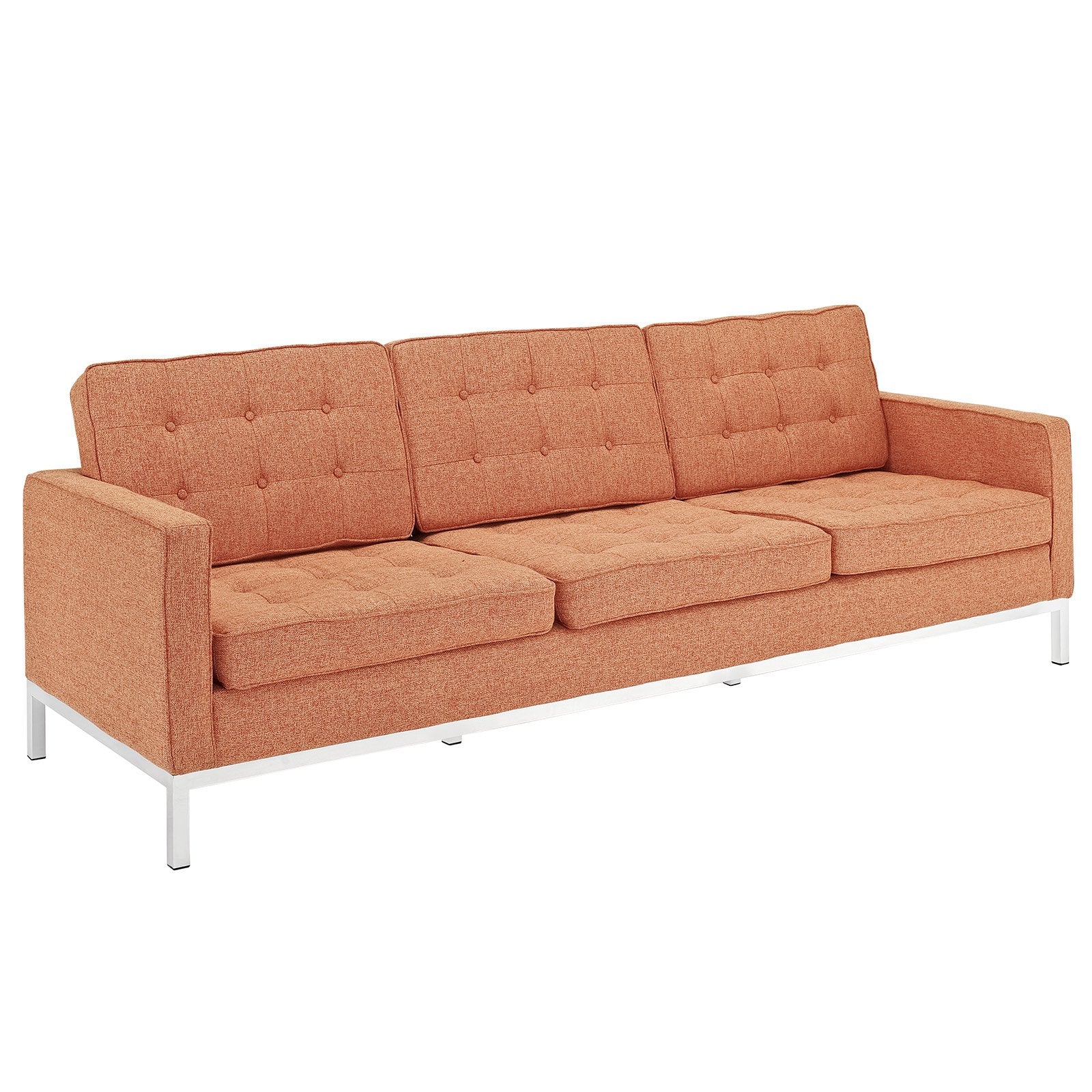 Modway Florence Style Sofa, Tweed, Orange
